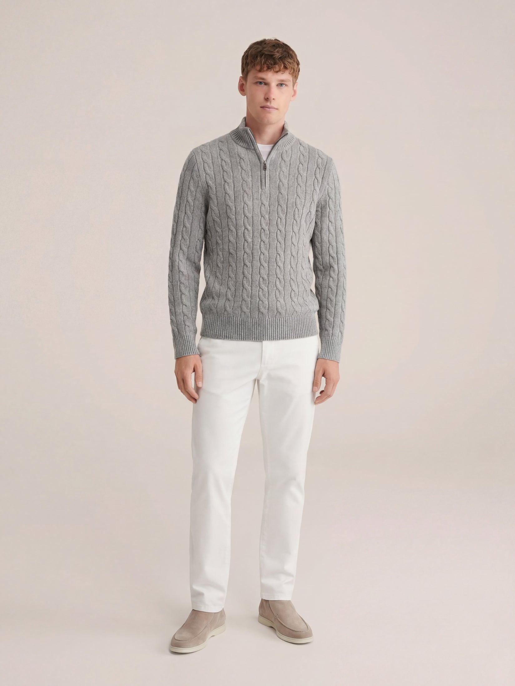 Corsaro Halve-Zip Wool Sweater Grey