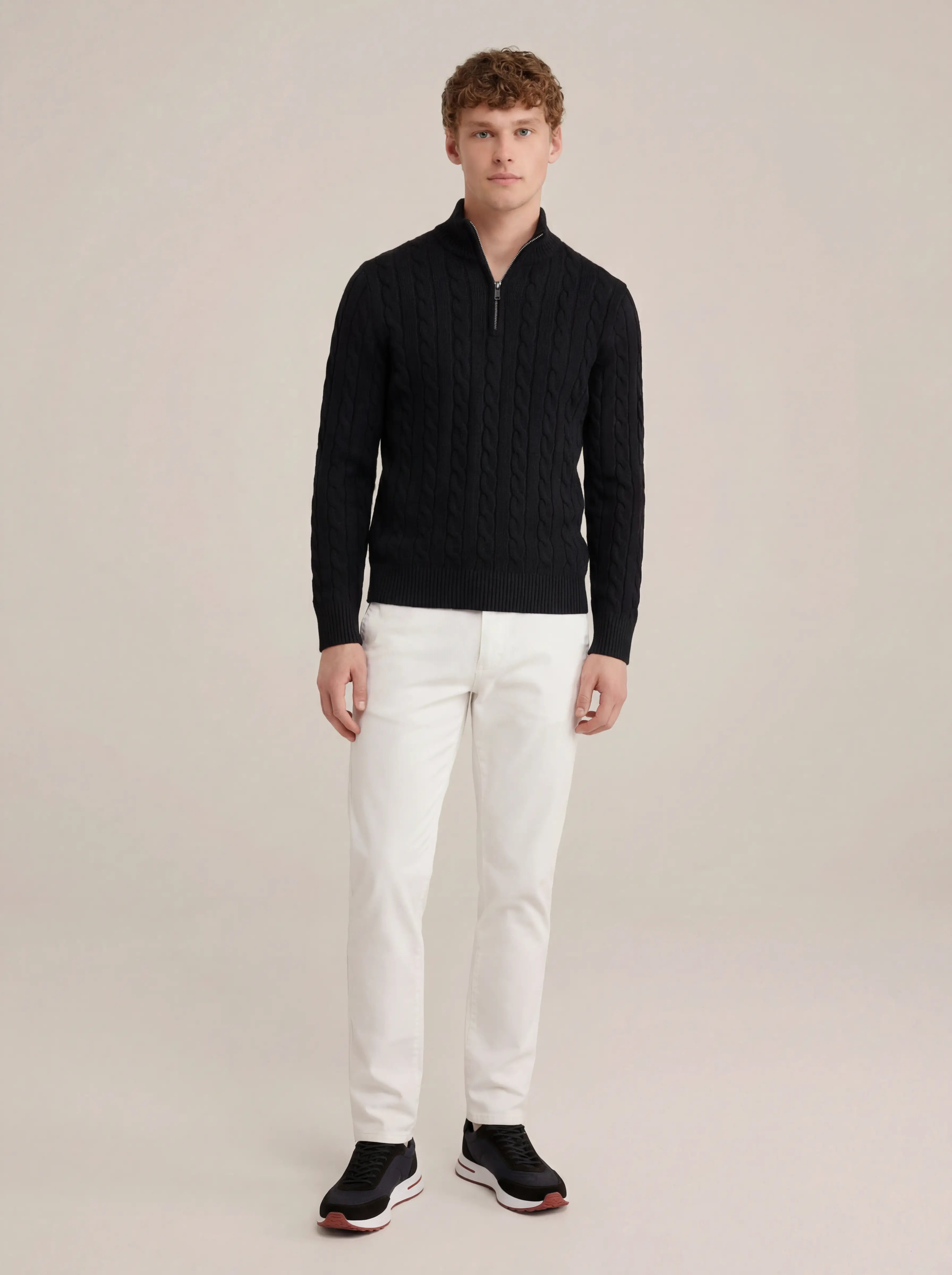 Corsaro Halve-Zip Wool Sweater Black