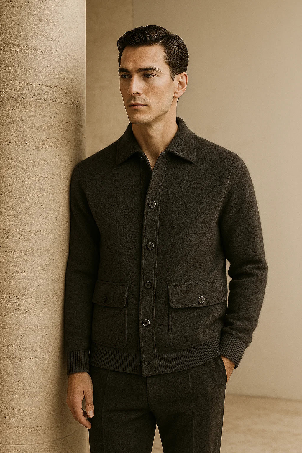 Lorenzo Cashmere Cardigan Dark Grey 3