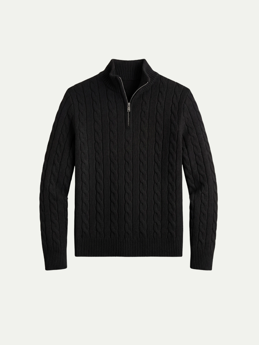 Corsaro Halve-Zip Wool Sweater Black