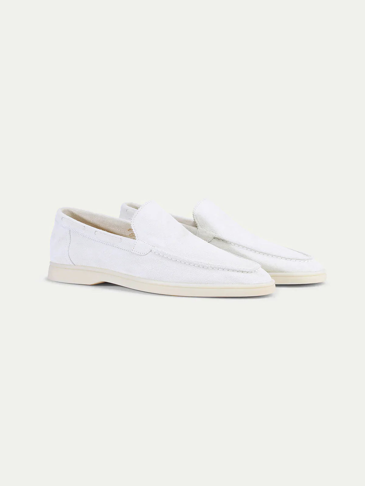 Exotic Suede Loafer - Pearl White