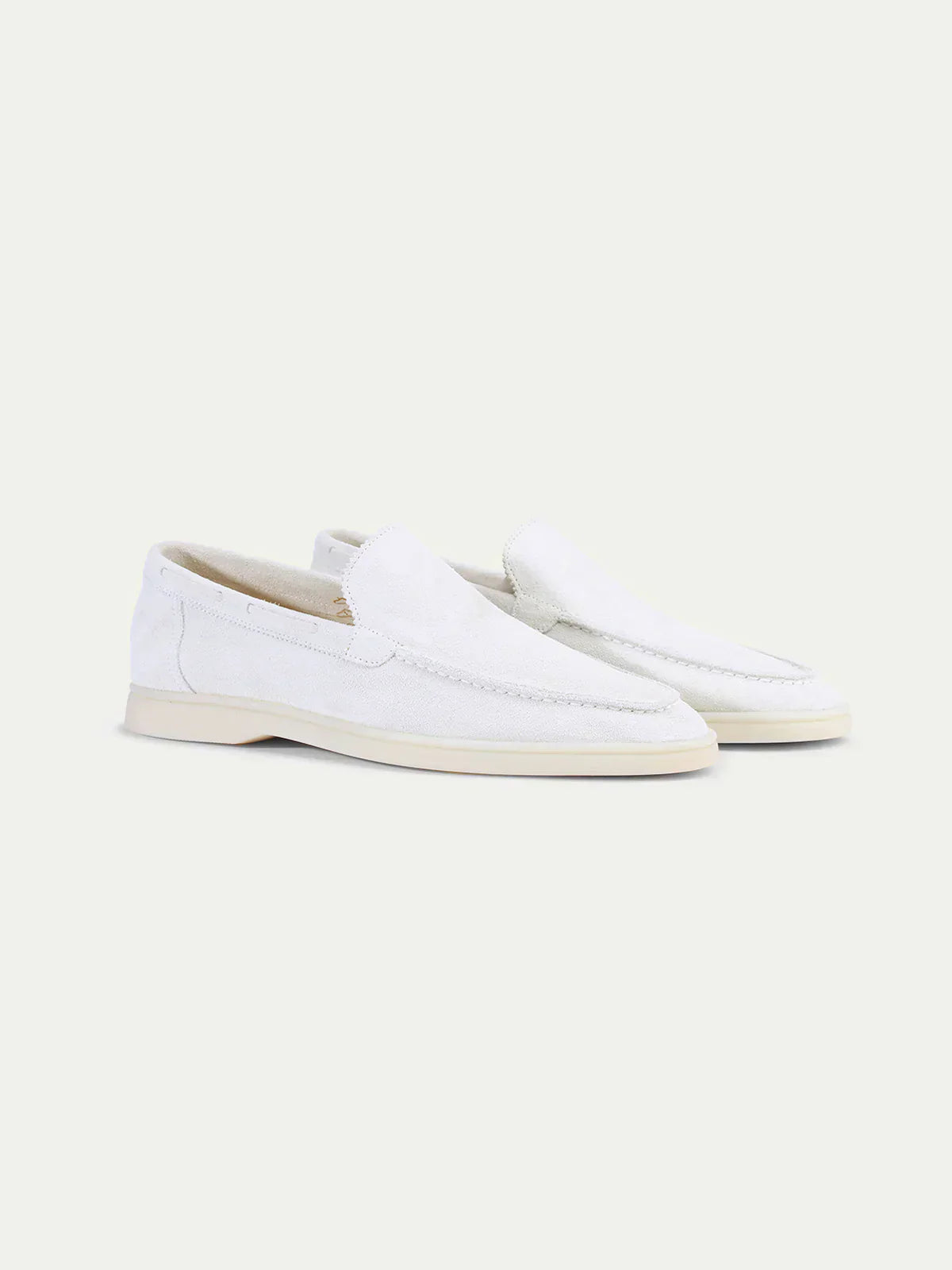 Classic Suède Loafer Pearl White