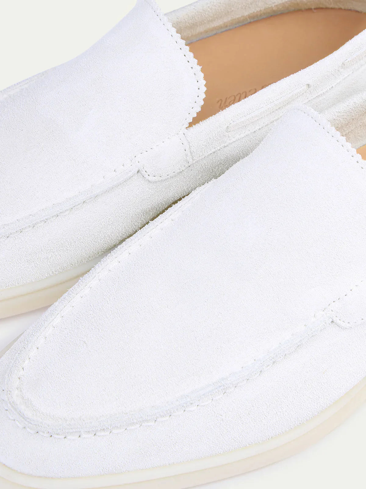 Exotic Suede Loafer - Pearl White