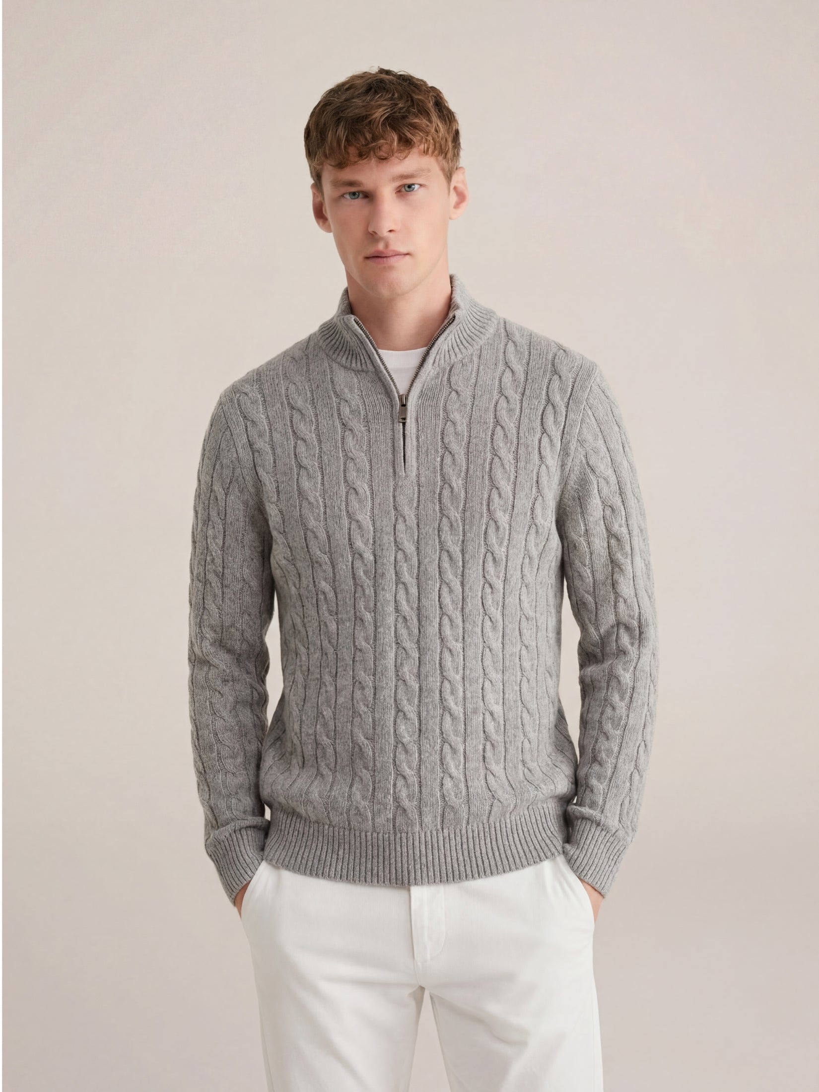 Corsaro Halve-Zip Wool Sweater Grey