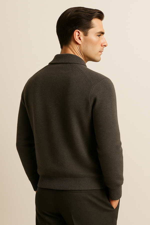 Lorenzo Cashmere Cardigan Dark Grey 2