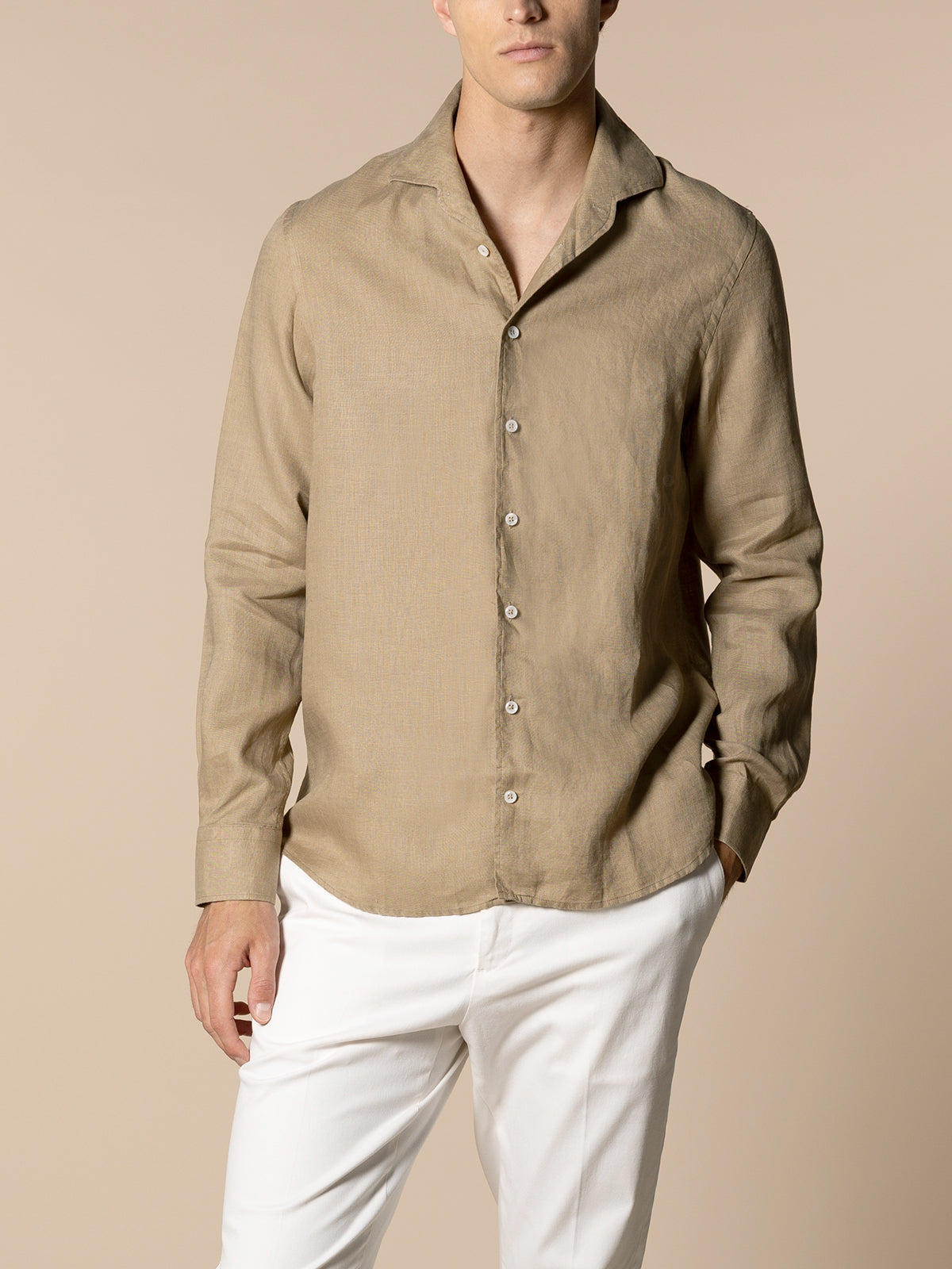 Dark Taupe Linen Seaside Shirt