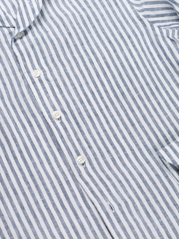 Linen Seaside Shirt Stripe  Navy