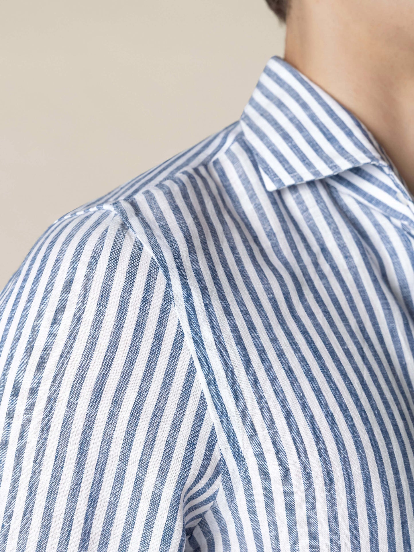 Navy Stripe Linen Seaside Shirt