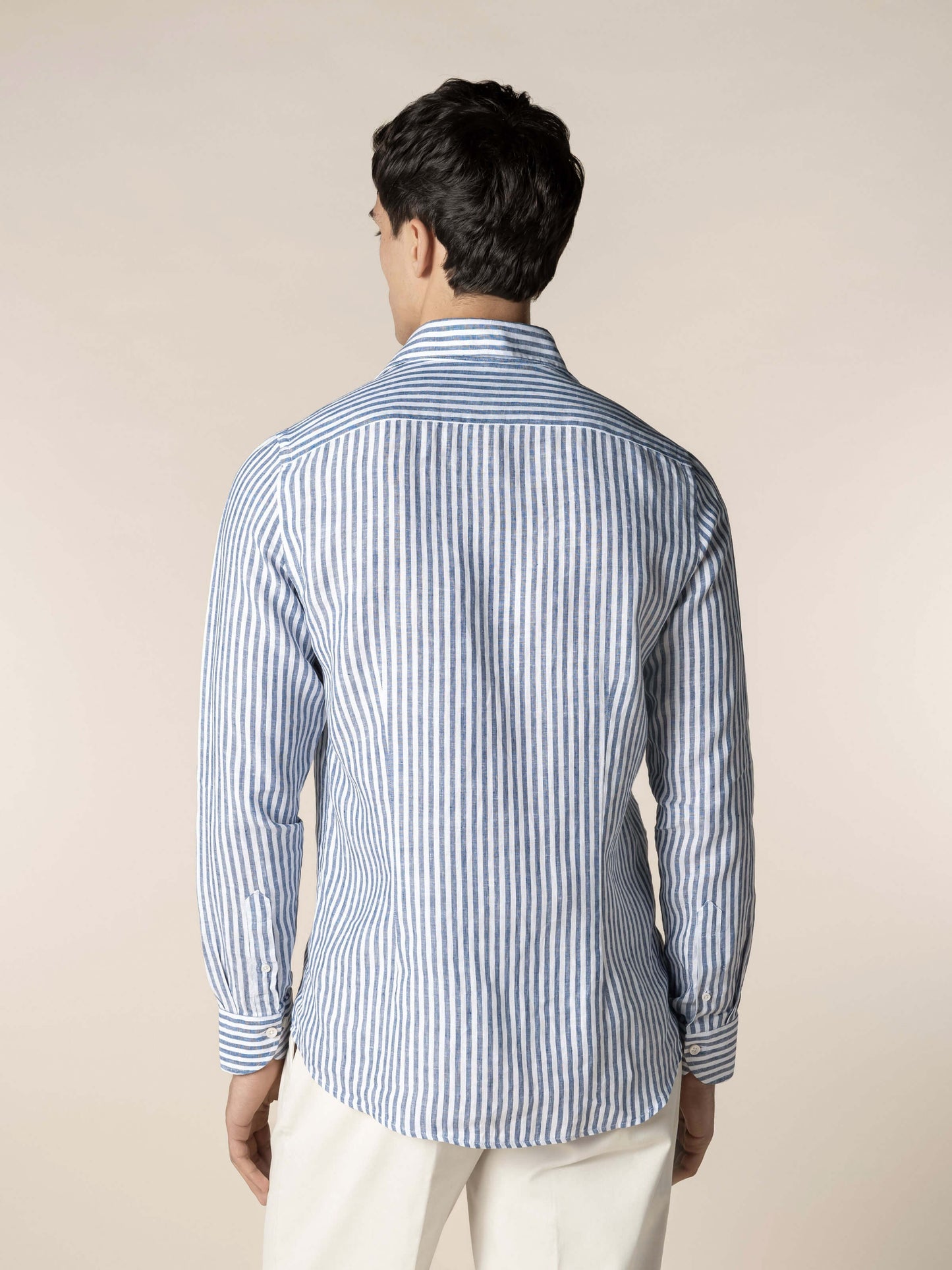 Navy Stripe Linen Seaside Shirt