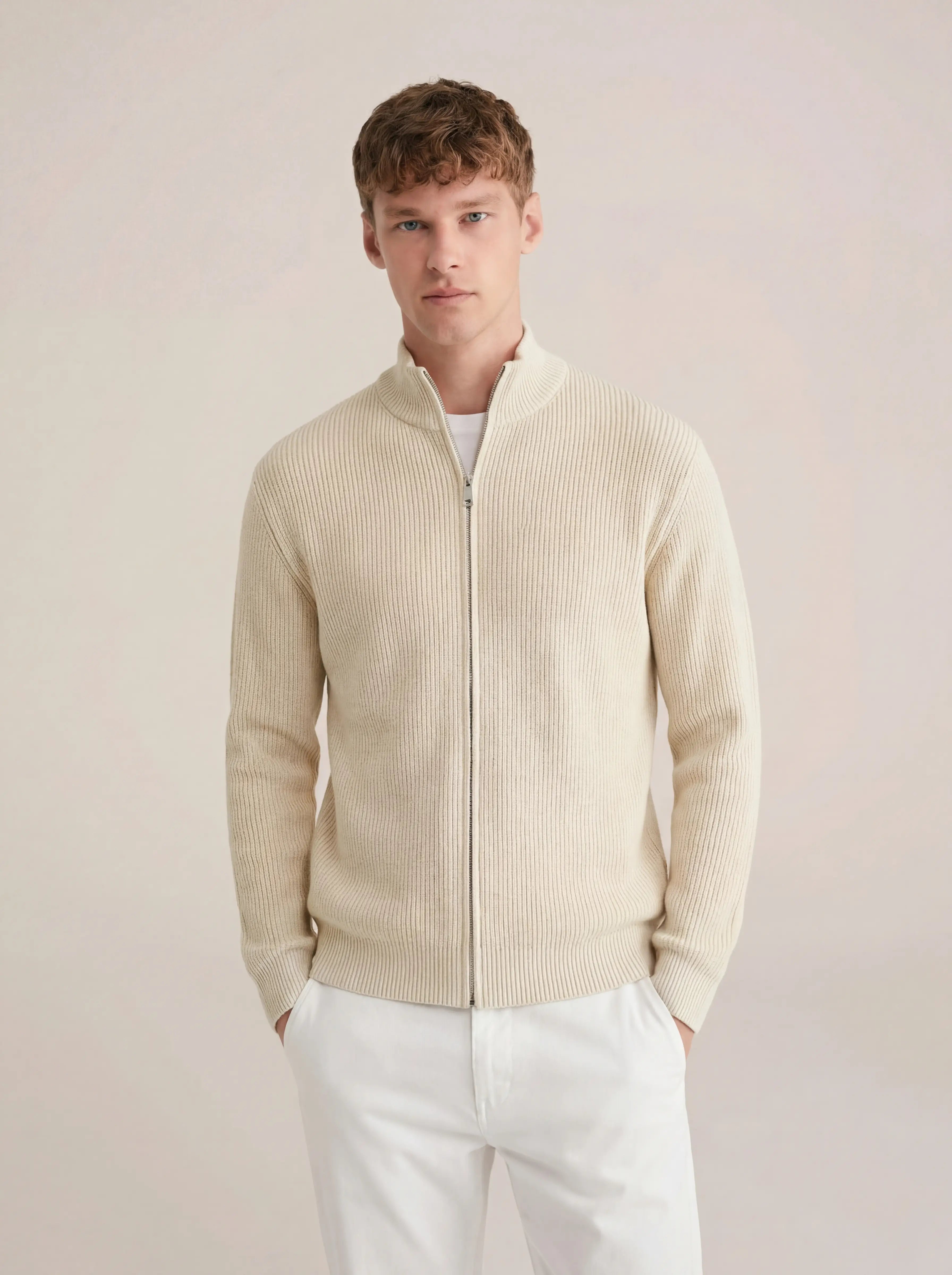 Lusciano Cashmere Cardigan Beige