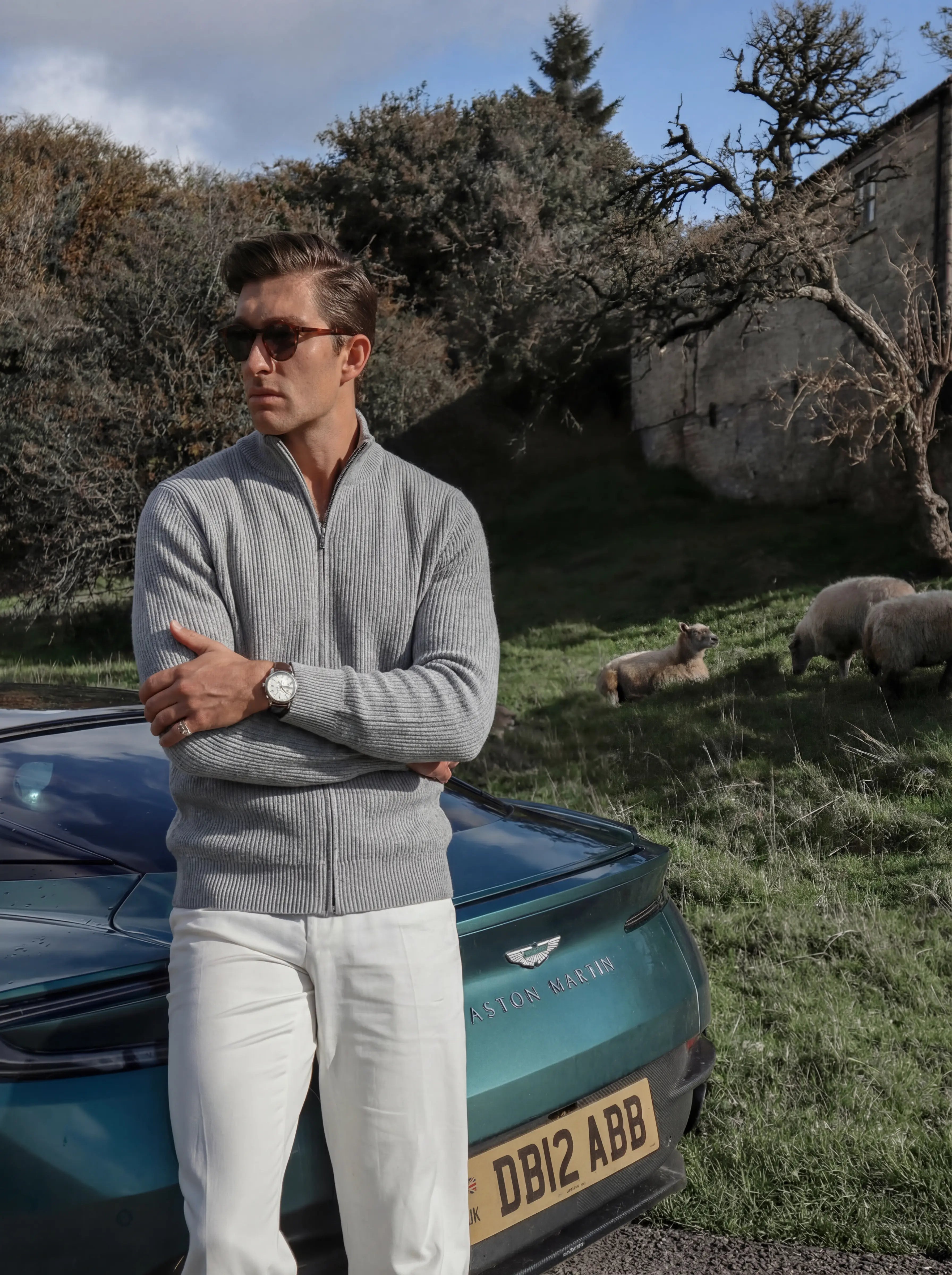 Lusciano Cashmere Cardigan Grey