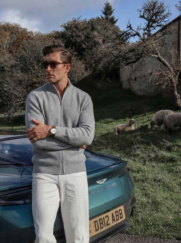 Lusciano Cashmere Cardigan Grey