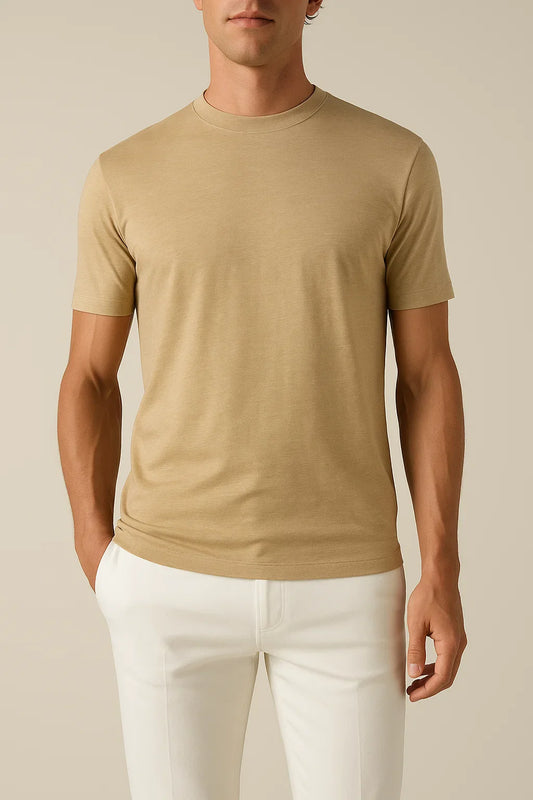 Linen City T-shirt Dark Taupe