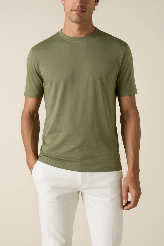 Linen City T-shirt Olive